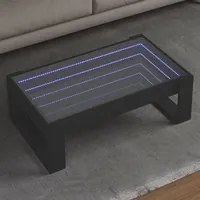 Tavolino da Salotto con LED Infinity Nero 90x53x30 cm 847638