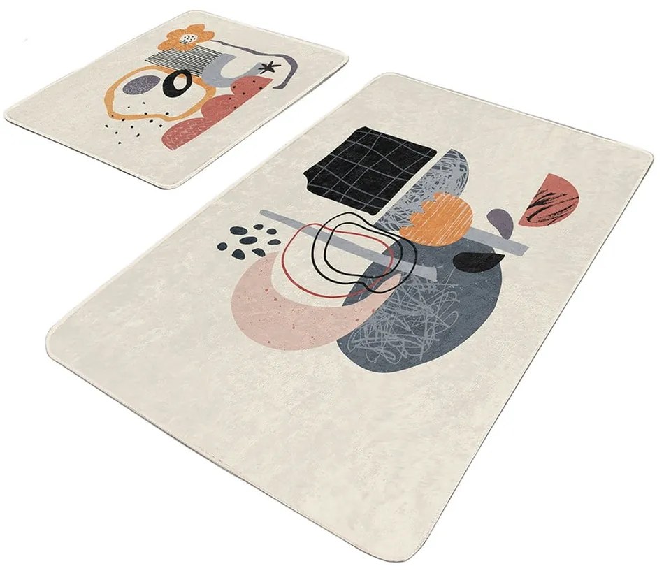 Set di tappetini per il bagno in velluto beige 2 pz 60x100 cm – Mila Home