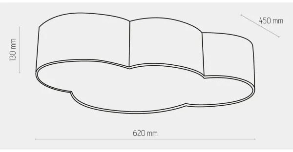 Plafoniera per bambini CLOUD 4xE27/15W/230V blu