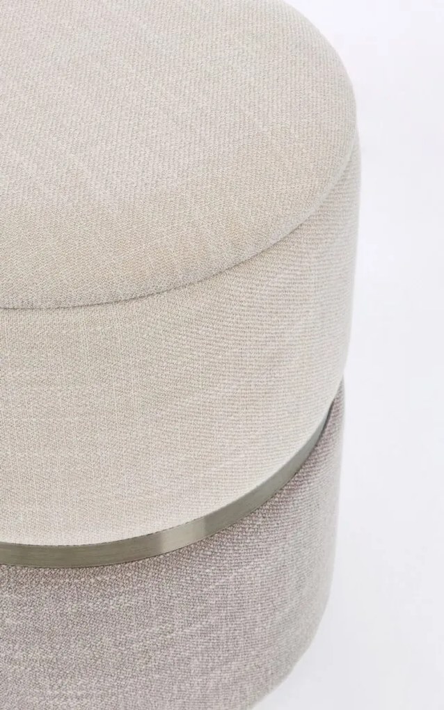 Set di 2 Pouf contenitore RADINKA in tessuto beige e grigio