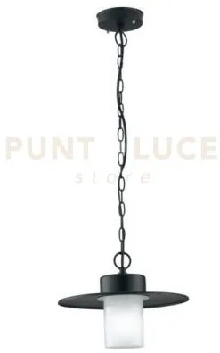 Sospensione york nera 1 luce attacco e27 ip44 30x80cm