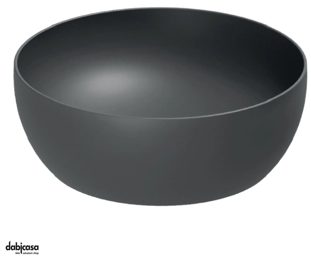 Azzurra Ceramica "Elegance Circle" Lavabo D'Appoggio Tondo 40 Cm Nero Opaco