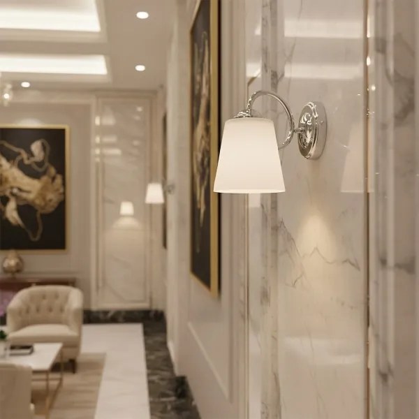 Applique PAFOS 1xE27/15W/230V, finitura cromo lucido