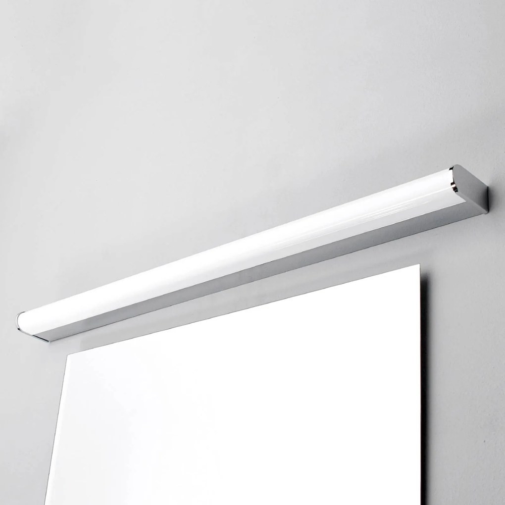 Lindby Applique a LED Philippa, arrotondata, 88 cm, cromo, IP44