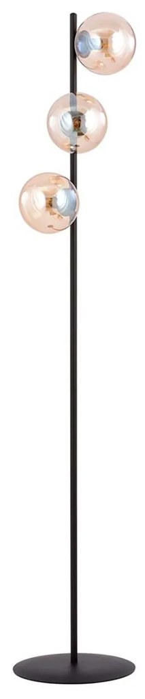 Piantana Minimal Durga Acciaio Nero Ambra 3 Luci E14 Ip20