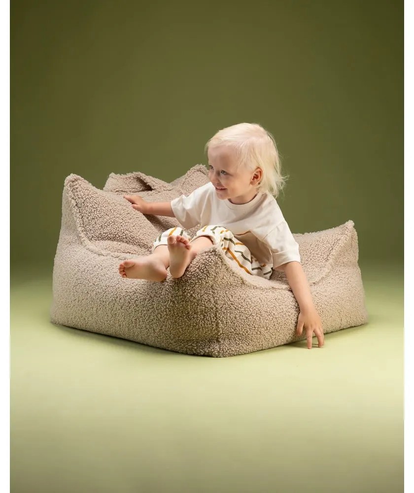 Pouf a sacco per bambini marrone chiaro con rivestimento in bouclé Chair – Wigiwama