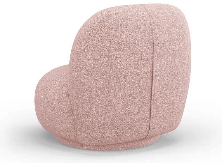 Poltrona rosa chiaro in tessuto bouclé Chuck - Micadoni Home
