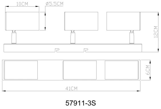 Globo 57911-3S - Faretto ROBBY 3xGU10/25W/230V