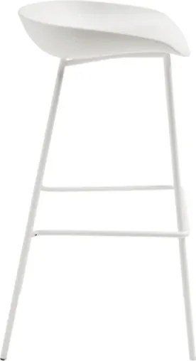Sgabello in polipropilene Bianco con struttura in metallo - AGE 2 pezzi