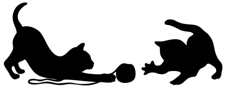 Gatti adesivi che giocano con la palla - Ambiance