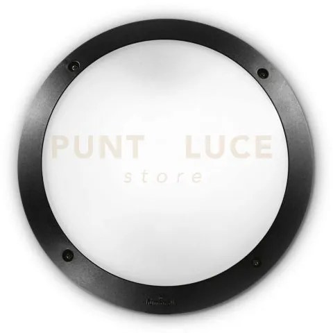 Polar-1-ap1 round applique ip66 1 luce attacco e27 30x30cm nero