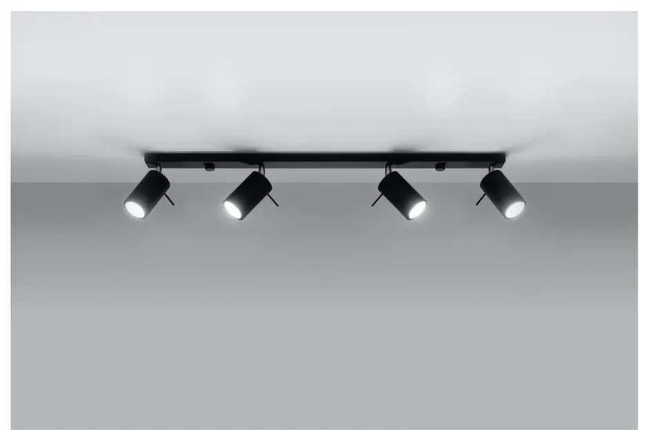 Apparecchio da soffitto nero 4L Etna - Sollux