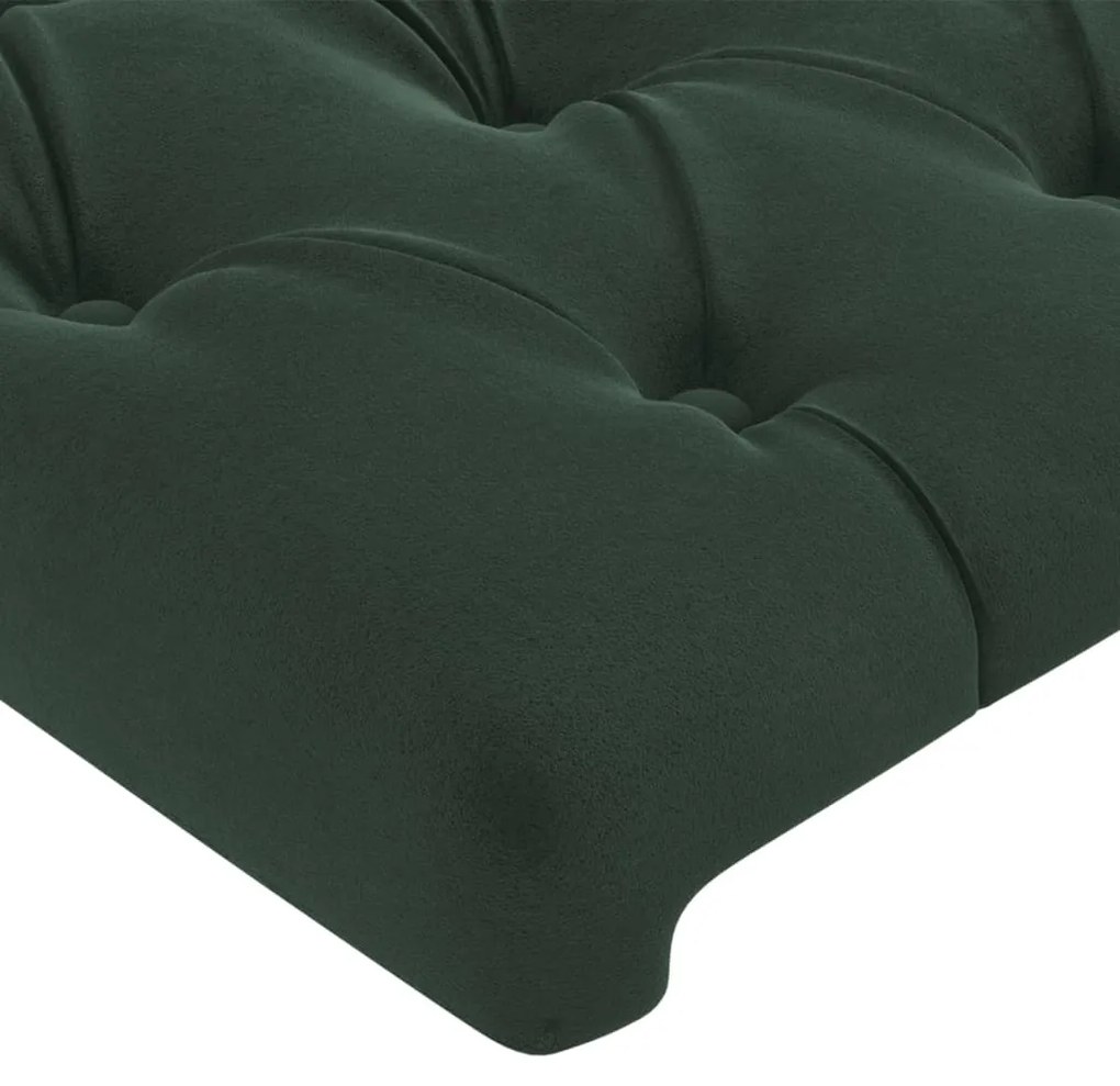 Testiera ad orecchio verde scuro 93x23x78/88 cm in velluto