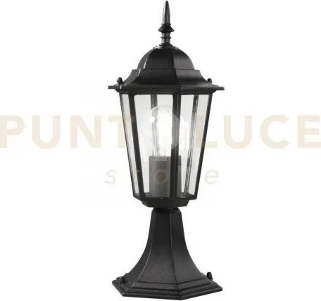 Lume milano nero 1 luce attacco e27 ip44 17x40,3cm alluminio e vetro