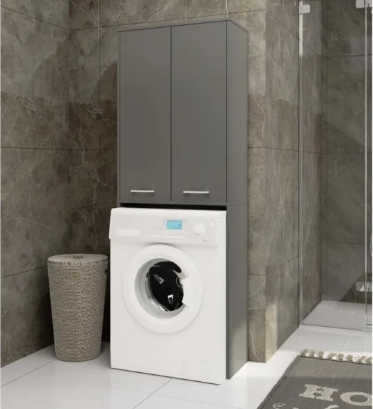 Mobile Coprilavatrice Lavanderia 2 Ante A Colonna 64x30x180 Diana Grafite