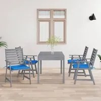 Sedie Pranzo per Esterni con Cuscini 4 pz Legno Massello Acacia 3078408