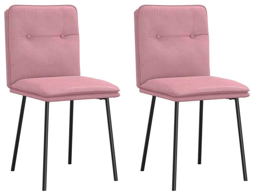 Sedie Da Pranzo 2 Pz Rosa İn Velluto /