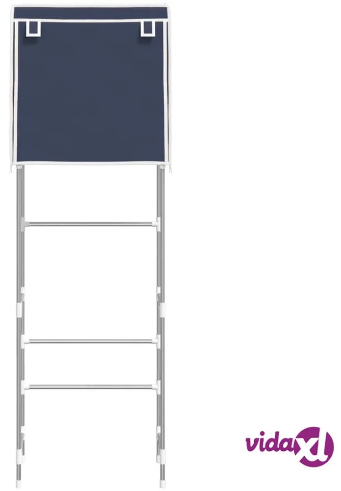 vidaXL Rastrelliera per Bagno a 2 Livelli Blu 56x30x170 cm Ferro
