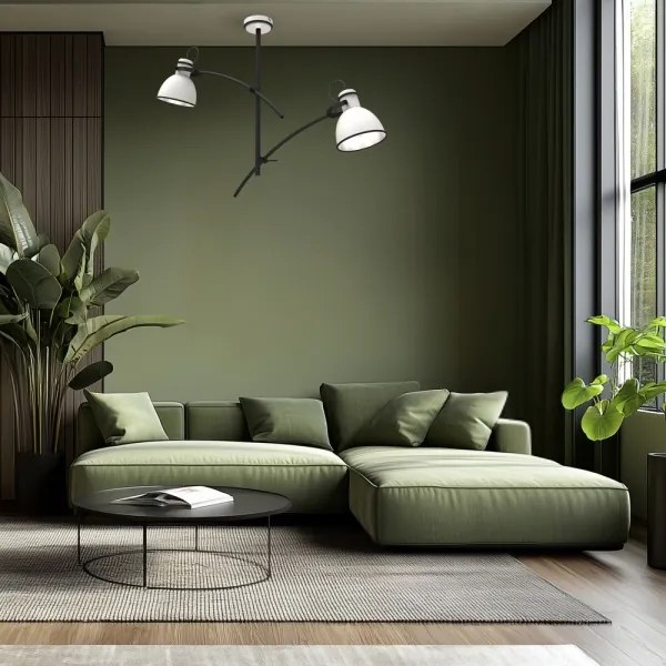 Lampadario a stelo ZUMBA 2xE27/60W/230V bianco/nero