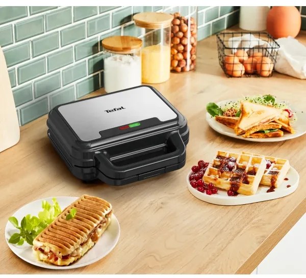 Tefal - Macchina per i panini ULTRA COMPACT 3in1 700W/230V nero/cromo