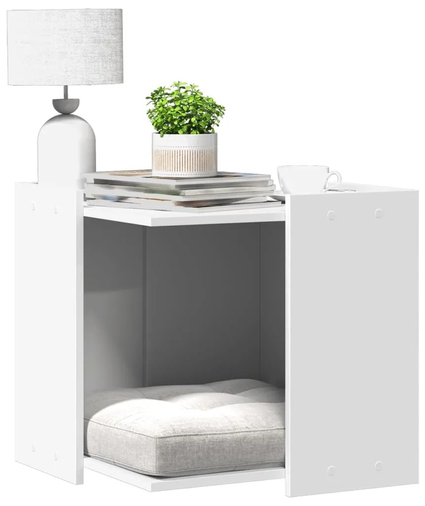 Recinto Per Lettiera Per Gatti Bianco 53x53x51 Cm İn Truciolato /