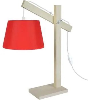 Tosel  Lampade d’ufficio Lampada da scrivania tondo legno naturale e rosso  Tosel