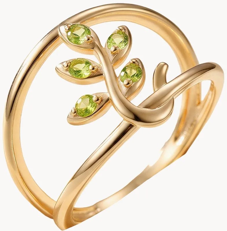 Anello placcato oro con zirconia Ella