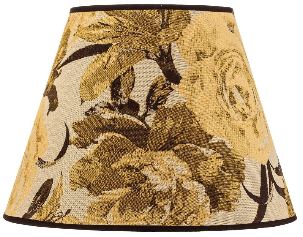 Paralume Sofia altezza 26 cm, motivo floreale giallo Duolla, Giallo / Arancione, Tessuto / Stoffa / Seta
