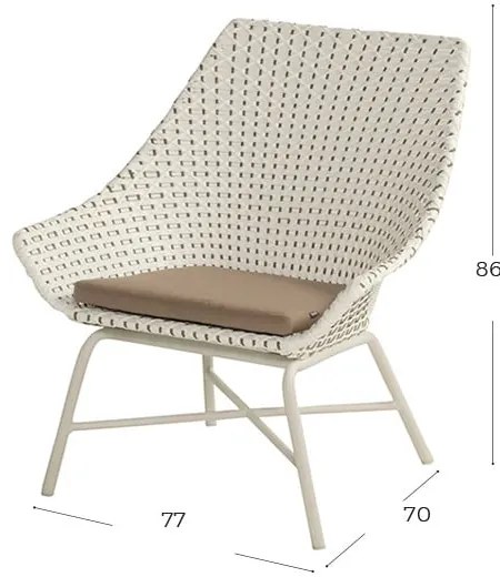 Poltrona da giardino bianca e crema Delphine - Hartman