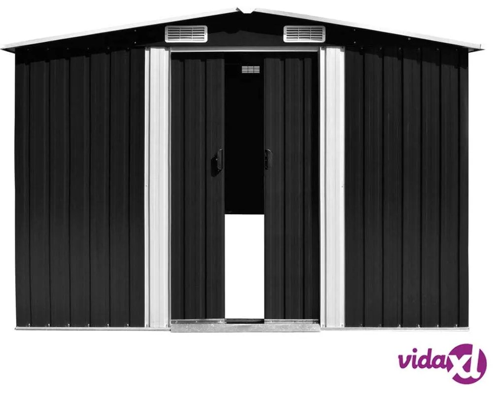 vidaXL Casetta da Giardino 257x580x181 cm in Metallo Antracite