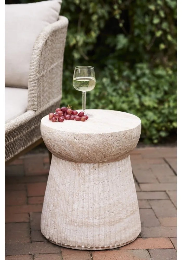 Tavolino da giardino rotondo in pietra ø 37 cm Bonn – House Nordic