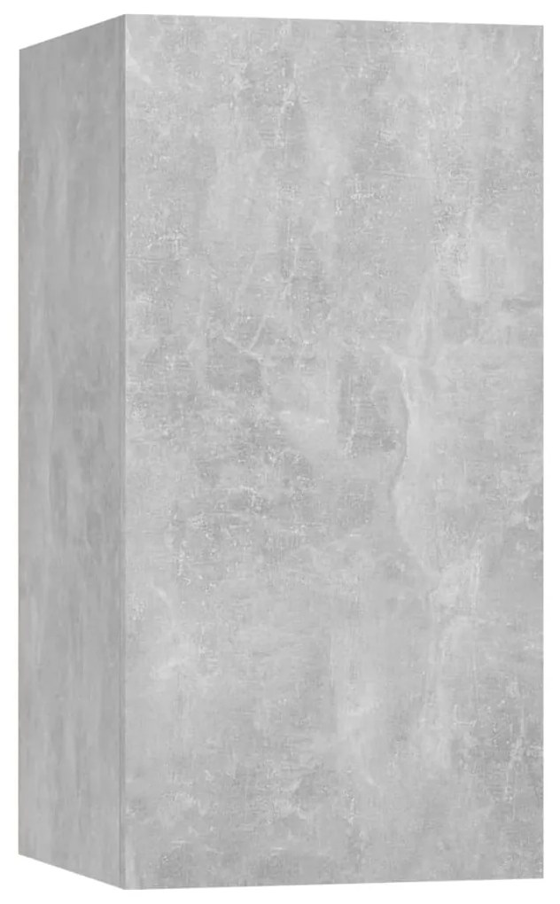 Set porta tv 6 pz grigio cemento in truciolato