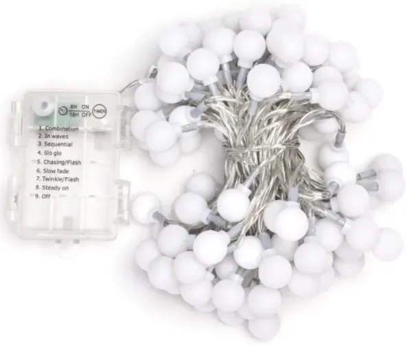 Aigostar - Catena luminosa LED per esterni 100xLED/3xAA/8 funzioni 10,3 m IP44 multicolore