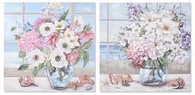 Quadro DKD Home Decor 100 x 2,8 x 100 cm 100 x 3 x 100 cm Shabby Chic (2 Unità)