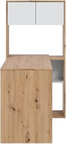 Scrivania Libreria Moderna Doppia Configurazione Reversibile Bianco E Rovere