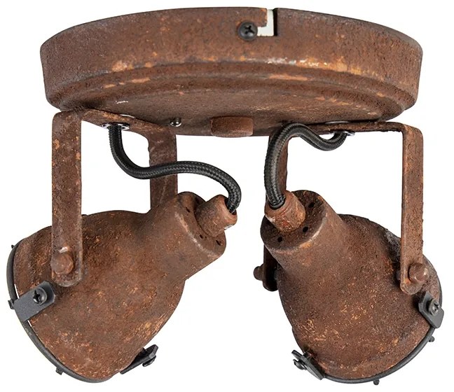 Faretto industriale ruggine 2 luci - Sorra