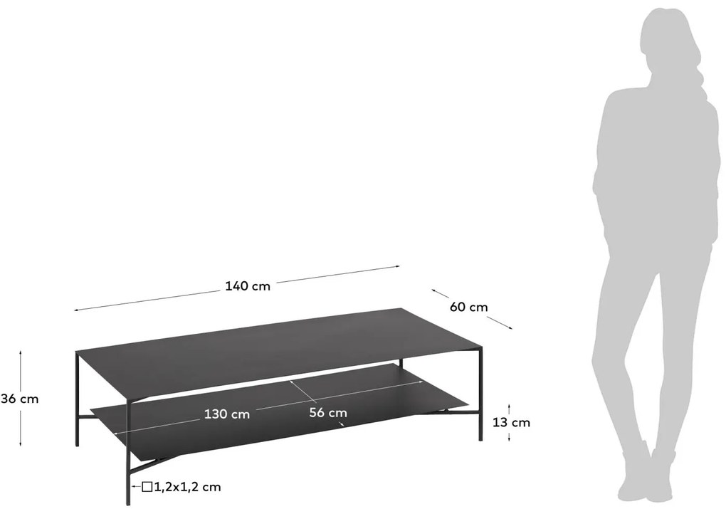 Kave Home - Tavolino Azisi 140 x 60 cm