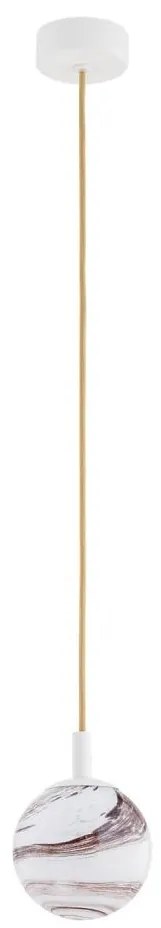 Argon 8451 - Lampadario a sospensione con filo ALMIROS 1xE14/7W/230V diametro 12 cm alabastro bianco/oro