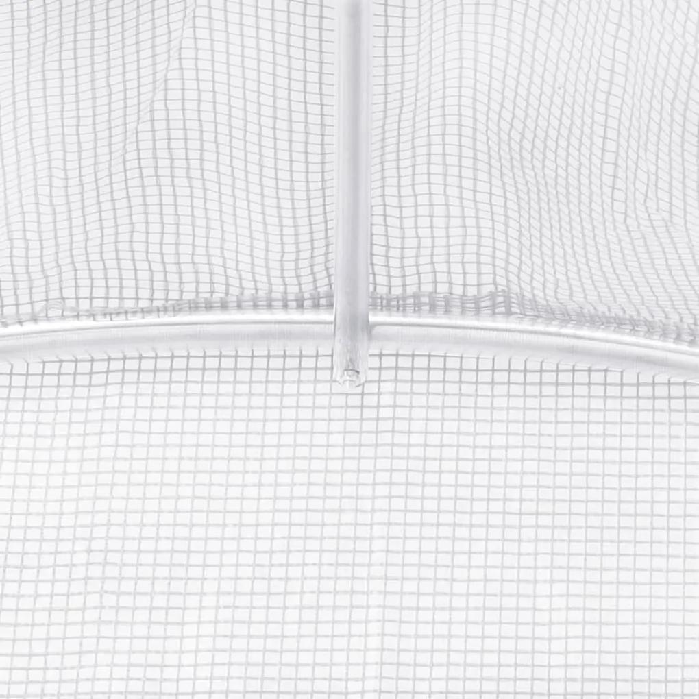 Serra con Telaio in Acciaio Bianco 36 m² 6x6x2,85 m