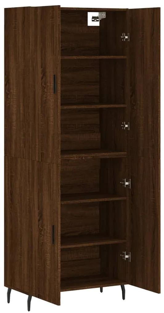 Credenza rovere marrone 69,5x34x180 cm in legno multistrato