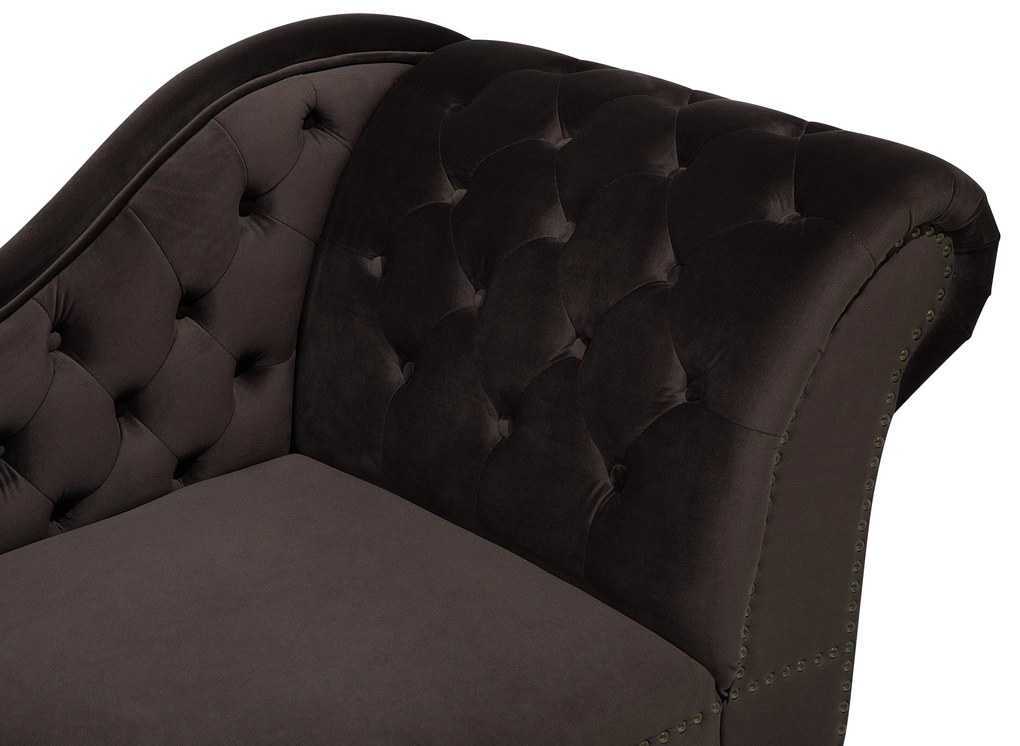 Chaise longue destra in velluto marrone NIMES Beliani