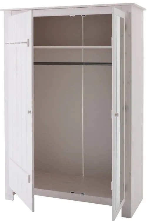Armadio in legno di pino bianco con specchio 120x170 cm Bertram - Støraa