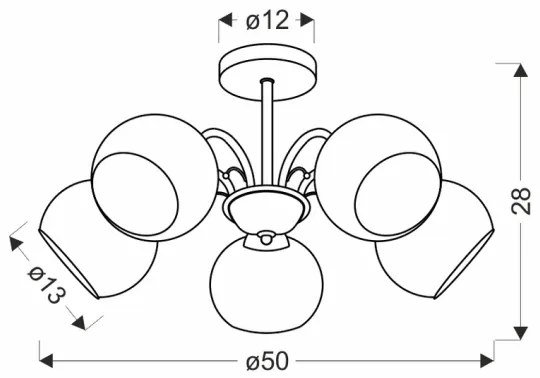 Lampadario a stelo NESTOR 5xE27/40W/230V ottone