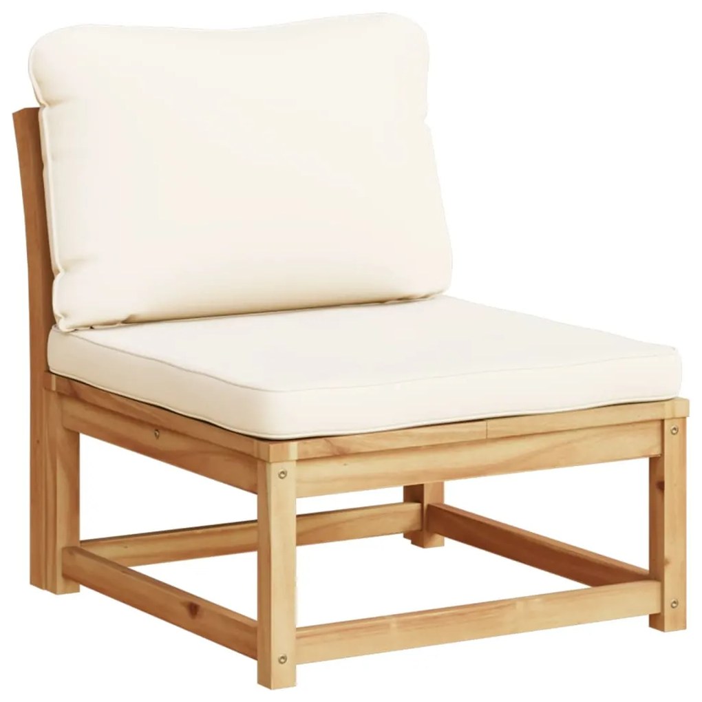 Set salotto da giardino 7 pz con cuscini legno massello acacia