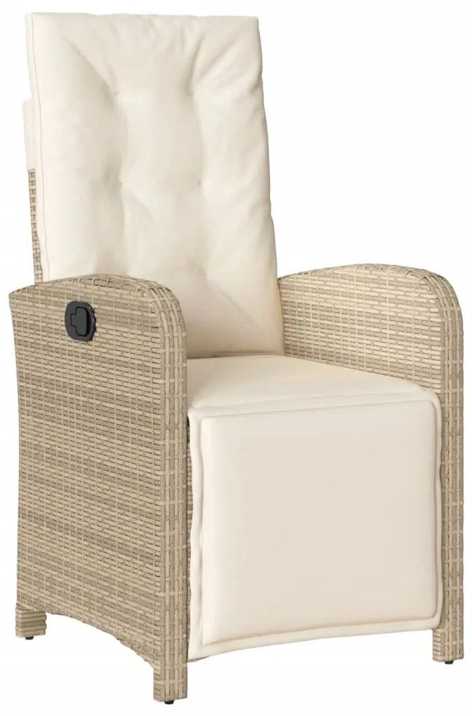 Set da pranzo da giardino 9 pz con cuscini beige in polyrattan