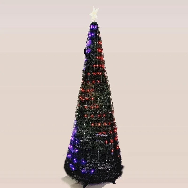 Albero di Natale artificiale Conico con illuminazione H 210 cm x Ø 70 cm