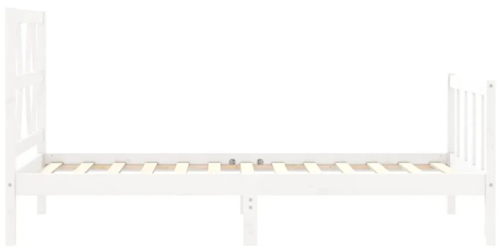 Giroletto con Testiera Bianco Small Single Legno Massello