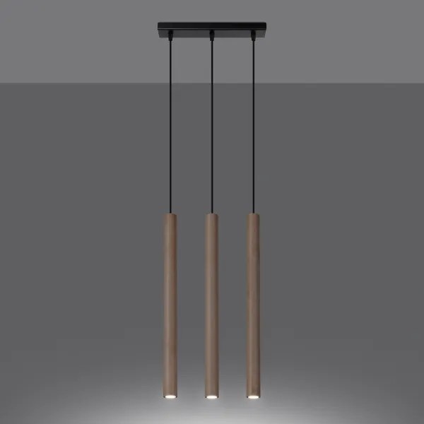 Sollux SL.1267 - Lampadario a sospensione con filo PASTELO 3xG9/8W/230V legno
