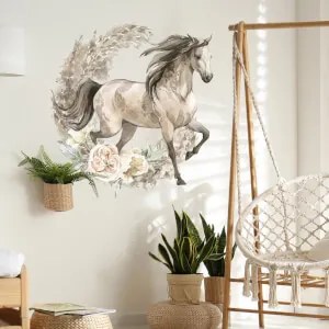 Adesivo da parete - Cavallo marrone in stile Boho | Inspio