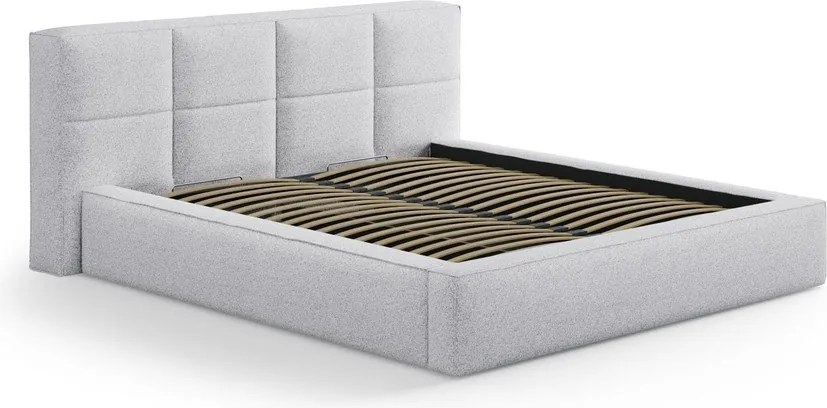 Testiera grigio chiaro imbottita 229x100 cm Darren – Micadoni